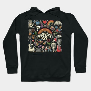 woodstock 69, psychedelic rock, tshirt  merch, mug Hoodie